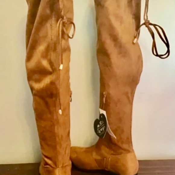 NWT~Women’s Room of Fashion Stretchy Over the Knee Sock Boots~Brown~Size 71/2W - Picture 4 of 10